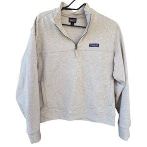 Patagonia Organic Cotton Quarter-Zip Women's Medium Pullover Sweatshirt Gray
